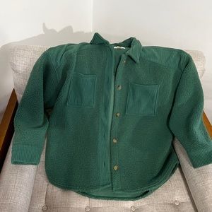 American Eagle Green Fleece Shacket
